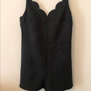 Black suede romper